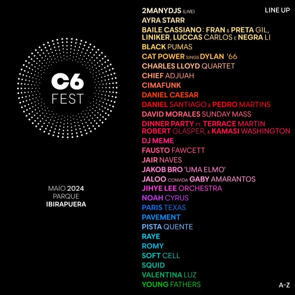 Imagem do Lineup do C6 Fest